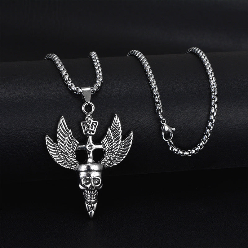Wholesale Personality trendy titanium steel hip-hop necklace men's trendy disco all-match hiphop pendant long sweater chain pendant